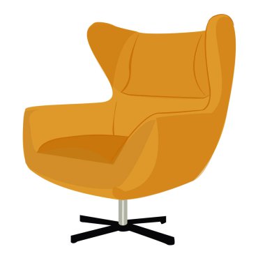 Vektör çizimi. Düz bir şezlonga benziyor. İç mekan için beyaz arkaplanda izole edilmiş mobilya parçası