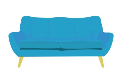 Vektör çizimi. Düz bir şezlonga benziyor. İç mekan için beyaz arkaplanda izole edilmiş mobilya parçası