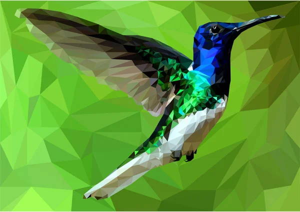 Handgezeichneter Kolibri Mosaik Oder Glasmalereistil Bild Auf Einem Mosaikhintergrund Vektor — Stockvektor
