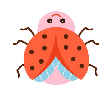 Uğurböceği Çocuk Böceği çizgi filmi. Vektör illüstrasyonu