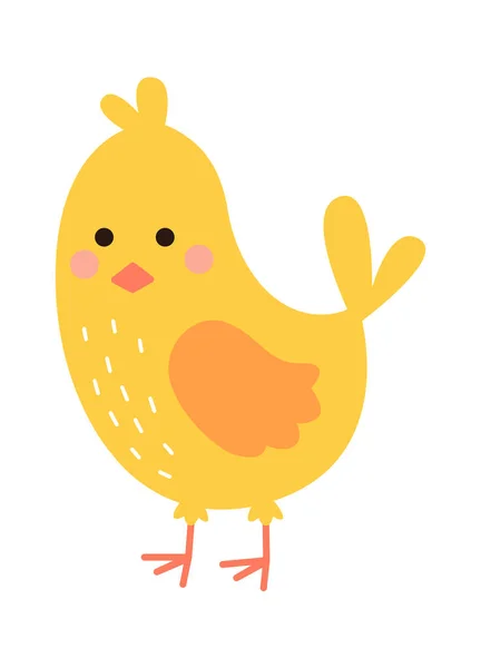 Kreslený Dětinský Kuřátko Farmářské Zvíře Vektorová Ilustrace — Stockový vektor