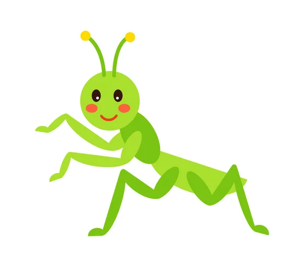 Tecknad Mantis Barnslig Insekt Vektorillustration — Stock vektor