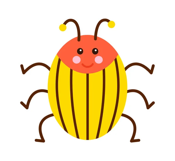 Tecknad Colorado Skalbagge Barnslig Insekt Vektorillustration — Stock vektor