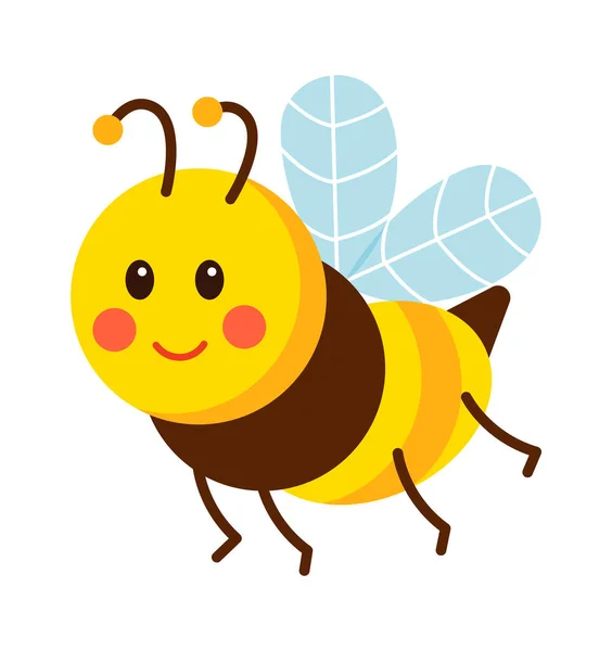 Karikatur Biene Kindisches Insekt Vektorillustration — Stockvektor