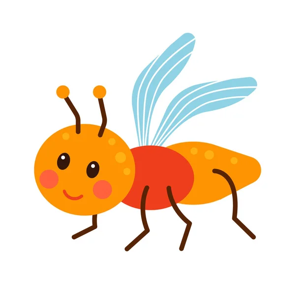 Karikatur Biene Kindisches Insekt Vektorillustration — Stockvektor