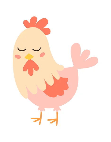 Kreskówkowy Kurczak Zwierząt Gospodarskich Ilustracja Wektora — Wektor stockowy