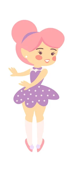 Cute Cartoon Childish Fairy Characters Vector Illustration — Stock Vector