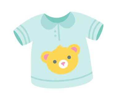 Şirin ayılı bebek kıyafetleri. Vektör illüstrasyonu