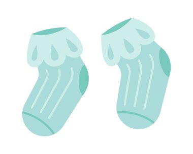 Mavi bebek çorapları. Vektör illüstrasyonu