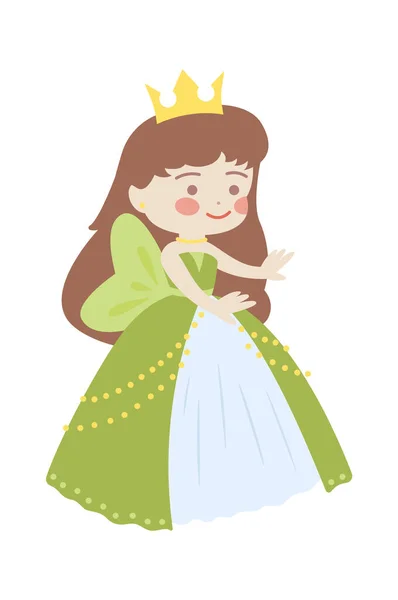 Cute Cartoon Princess Vector Illustration — Stock Vector