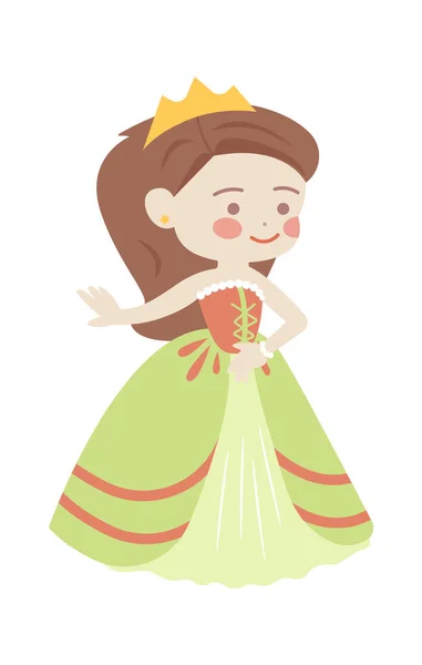 Jolie Princesse Dessin Animé Illustration Vectorielle — Image vectorielle