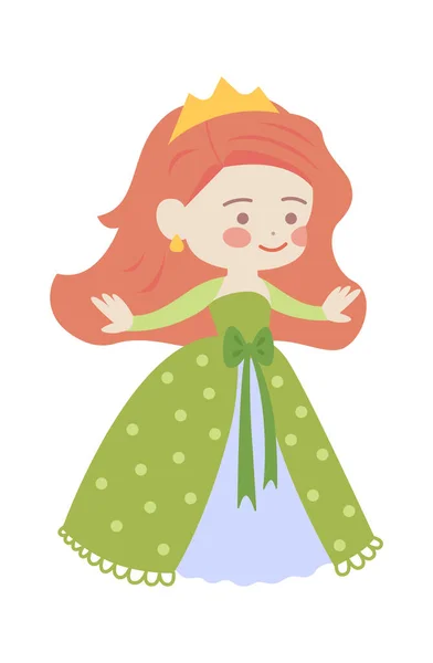 Cute Cartoon Princess Vector Illustration — Stock Vector