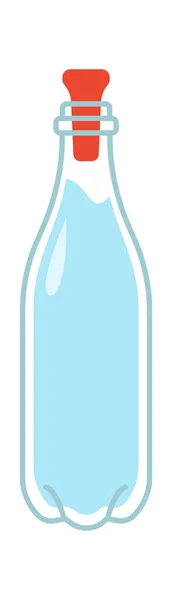 Стеклянная Бутылка Воды Векторная Иллюстрация — стоковый вектор