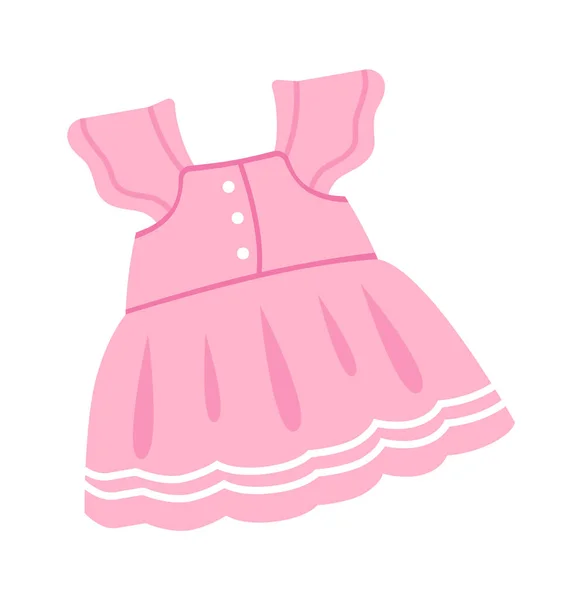 Růžové Dětské Šaty Vektorová Ilustrace — Stockový vektor