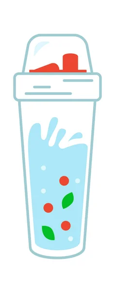 Een Glas Water Een Fris Drankje Vectorillustratie — Stockvector