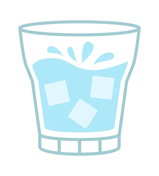 Bicchiere Bevanda Fredda Con Ghiaccio Illustrazione Vettoriale — Vettoriale Stock