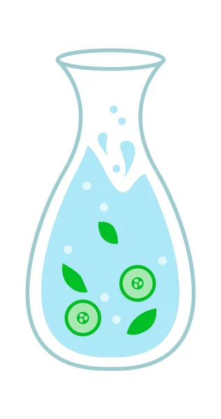 Pitcher Water Cucumbers Vector Illustration — Stock Vector