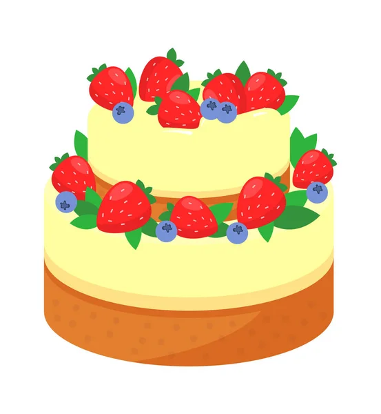 Ikona Tortu Urodzinowego Ilustracja Wektora — Wektor stockowy