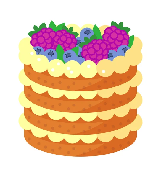 Beerenkuchen Symbol Vektorillustration — Stockvektor