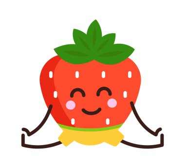 Çizgi film çilek egzersizi. Vektör illüstrasyonu