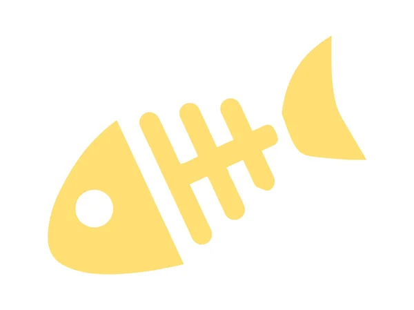 Cartoon Fish Skeleton Icon Vector Illustration — Stock Vector