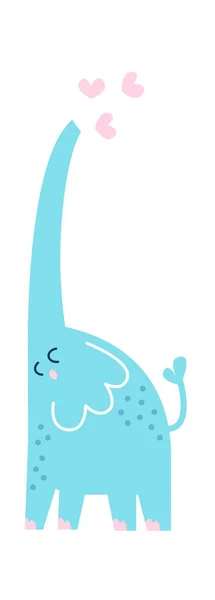 Mignon Éléphant Enfant Dessin Animé Animal Illustration Vectorielle — Image vectorielle