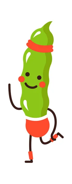 在练习卡通人物胡椒蔬菜Icon 健康食品 矢量说明 — 图库矢量图片