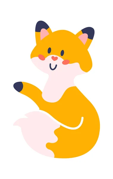 Lindo Fox Animal Diseño Infantil Ilustración Vectorial — Vector de stock