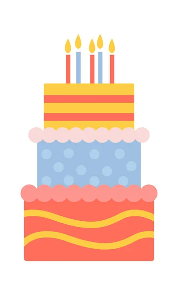 Birthday Cake Childish Design Vector Illustration — Stock Vector