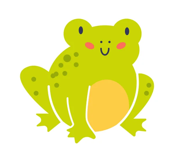 Cute Frog Zwierząt Dziecinny Projekt Ilustracja Wektora — Wektor stockowy