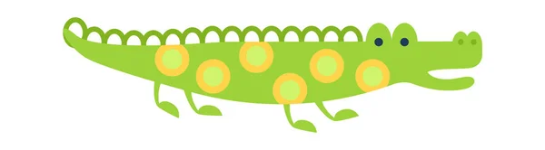 Cute Crocodile Childish Cartoon Animal Vector Illustration — Stock Vector
