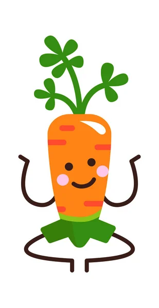 Карикатурная Морковка Овощная Икона Здоровое Питание Векторная Иллюстрация — стоковый вектор
