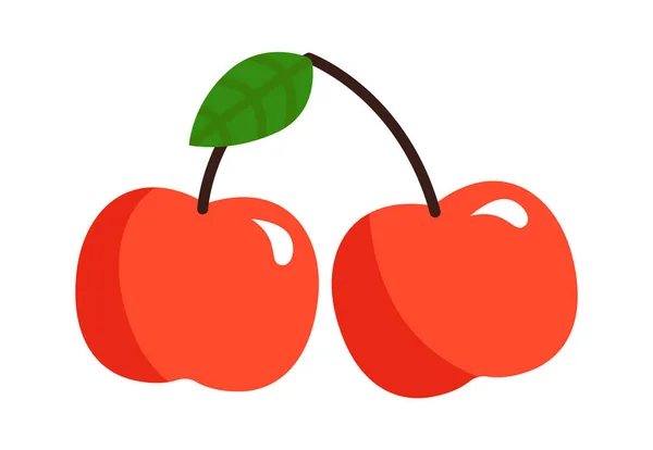 Fruta Cereja Comida Saudável Ilustração Vetorial — Vetor de Stock