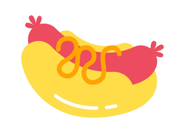 Hot Dog Ikonu Fast Food Vektör Illüstrasyonu — Stok Vektör