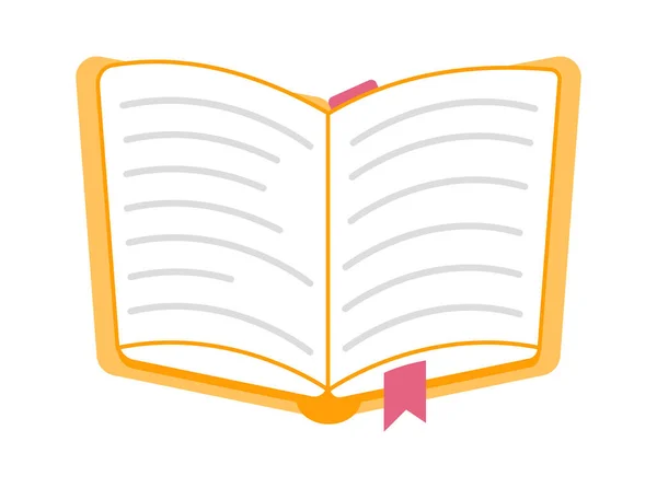 Άνοιξε Βιβλίο Σελιδοδείκτη Εκπαιδευτικό Είδωλο Εικονογράφηση Διανύσματος — Διανυσματικό Αρχείο