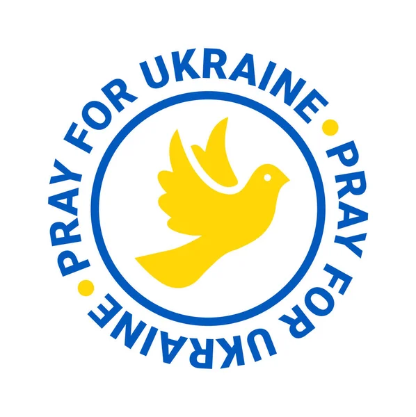 Προσευχήσου Για Την Ουκρανία Έμβλημα Περιστέρι Εικονογράφηση Διανύσματος — Διανυσματικό Αρχείο