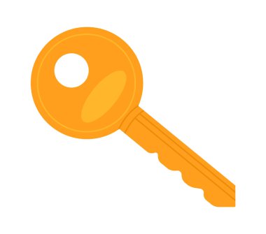 Kapının kilidini açmak için anahtar düz simge metal aygıtı