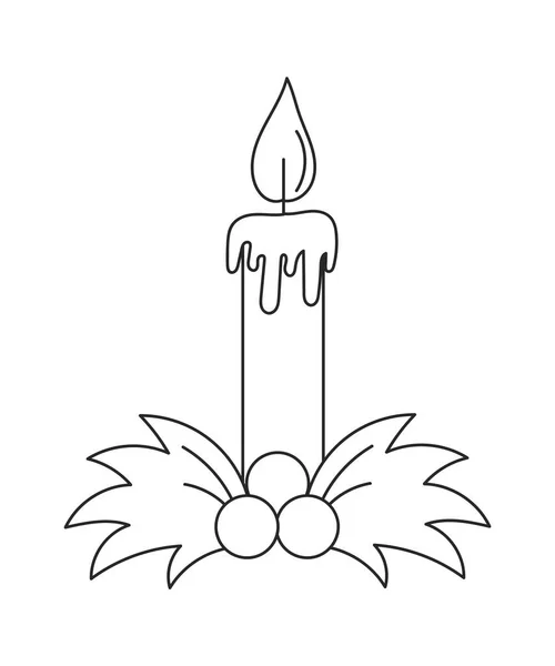 圣诞蜡烛扁平图标冬季明信片装饰元素 — 图库矢量图片