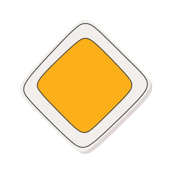 Priority Road Sign Flat Icon Information Way — Stock Vector