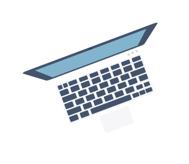 Dizüstü bilgisayarın düz simgesi İş Yeri Ofisi ekipmanı