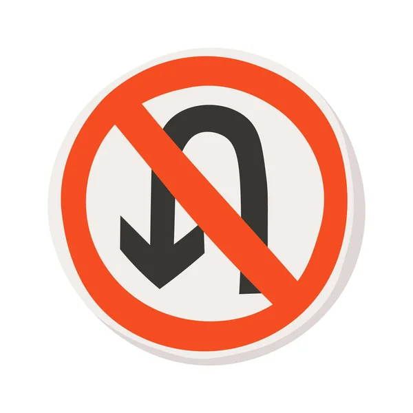 禁止通行标志平整图标U型转弯被禁止 — 图库矢量图片