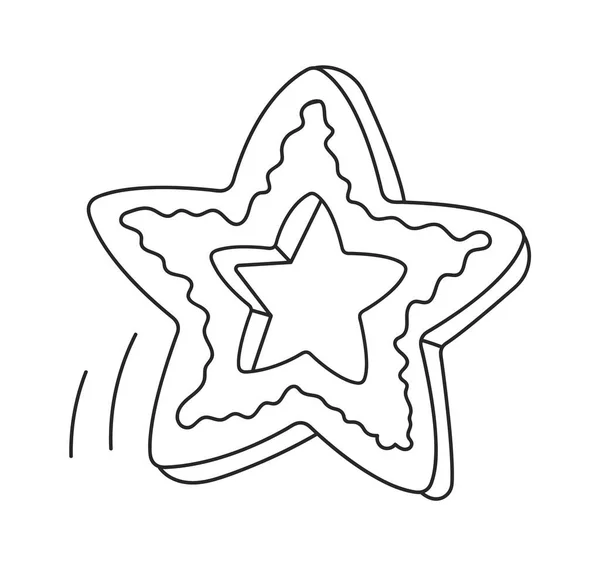 星形のジンジャーブレッドフラットアイコン冬のはがき要素 — ストックベクタ