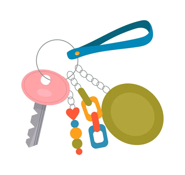 Key Ring Flat Icon Accessories — Stock Vector