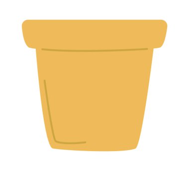 Ev bitkisi düz ikon ev bahçesi için karikatür seramik kap. Vektör illüstrasyonu