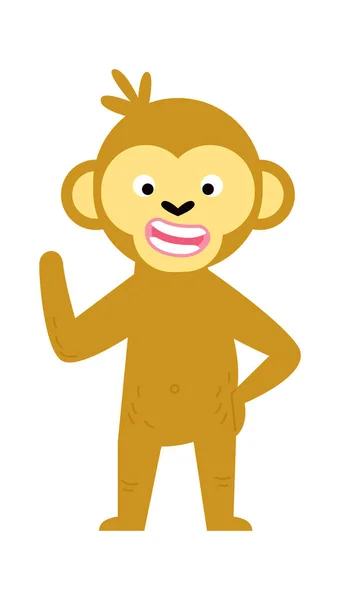 Stock vector Funny wild animal flat icon Cute monkey. Vector illustration