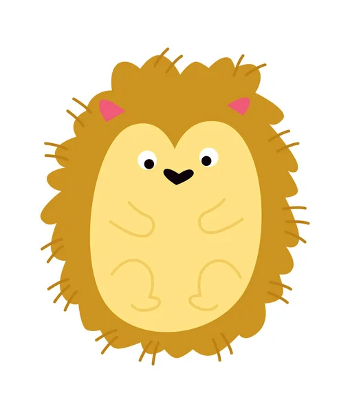 Cute Hedgehog Flat Icon Funny Cartoon Animal Vector Illustration — Stock Vector