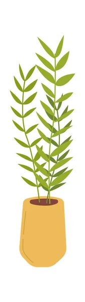 Palmier Kentia Dans Pot Céramique Icône Plate Plante Intérieur Verte — Image vectorielle
