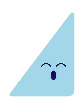 Sevimli karikatür karikatürü, üçgen düz, soyut geometrik şekiller. Vektör illüstrasyonu