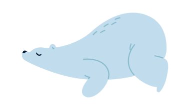 Sıcak bir ülkede, beyaz ayı resmi tatil. Vektör illüstrasyonu