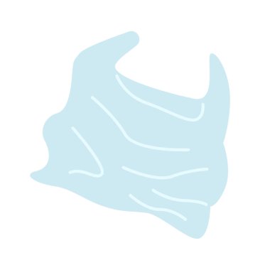 Plastik torba çöp düz simge geri dönüşümü. Vektör illüstrasyonu